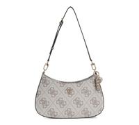 GUESS sac à épaule Noelle II Top Zipper Shoulder Bag Dark Taupe Logo écru