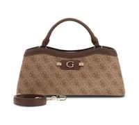GUESS Sac à main brun clair marron pour femme - Lindsey 2 Compartment Satchel S Latte Logo 348662