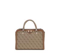 GUESS Orlina Logo Society Satchel Latte Logo/Brown