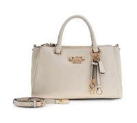 GUESS Sac à main crème pour femme - Anise Triple Compartment Satchel Stone Logo 338378