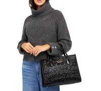 Guess Sac À Main Femme Silvana 2 Compartiments Tote Logo Noir Neuf