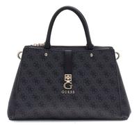 GUESS Sac à main gris foncé noir pour femme - Zamira Luxury Satchel Coal Logo 302708