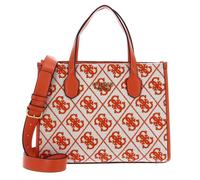 GUESS Sac à main orange beige pour femme - Silvana 2 Compartment Tote Orange Logo 230457
