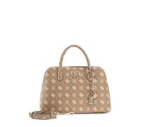 GUESS sac à main sac à épaule bandoulière Emelie Logo Two Comp Satchel Biscotti Logo marron clair