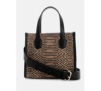 GUESS sac à main sac à épaule bandoulière Silvana Two Compartment Mini Tote Natural/Black marron clair