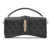 GUESS sac à main sac à épaule bandoulière Yvonne Logo Mini Top Handle Flap Coal Logo gris foncé