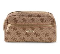 GUESS sac d’accessoires trousse de toilette Double Zip Organizer Latte Logo marron clair