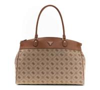 GUESS Sac de Voyage Sac à épaule Melinda Logo Deluxe Dome Tote Latte Logo Taupe