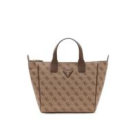 GUESS Sac fourre-tout avec logo imprimé, marron, design avec poignée supérieure, fermeture éclair