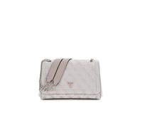 GUESS Sac à épaule taupe blanc pour femme - Noelle II Convertible Xbody Flap Bag Dark Taupe Logo 324450