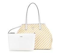 GUESS Sac shopper beige blanc pour femme - Vikky II Two In One Tote Bag L Natural / White 302668