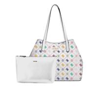 GUESS sac shopper sac à épaule Emelie Logo Large 2 In 1 Tote Bag Multi Logo blanc