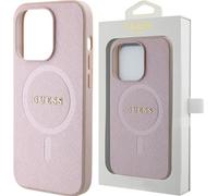 Guess Saffiano Magsafe Case For Iphone 15 Pro Max - Pink