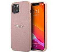 Guess Saffiano Metal Logo Stripes - Housse pour iPhone 13 mini (rose)