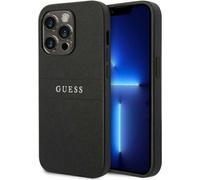 Guess Saffiano Metal Logo Stripes - iPhone 14 Pro Case (noir)