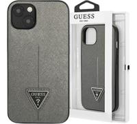 Guess Saffiano Triangle Logo Case - Housse iPhone 13 (Argent)