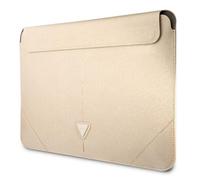 Guess Saffiano Triangle Logo Sleeve - Étui pour ordinateur portable 16"" (Beige)