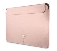 Guess Saffiano Triangle Logo Sleeve - Étui pour ordinateur portable 16&quot (Rose)