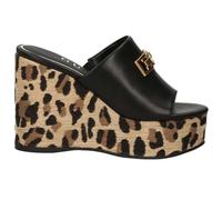 GUESS Sandale Evenza TC 110 en cuir synthétique noir/léopard, Noir Léopard, 39 EU