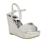 Guess Sandales à talons Hippa pour femme, Argent 040, 38.5 EU