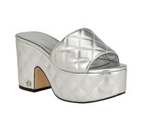 GUESS Sandales à talons Yanni pour femme, Argenté, 38 EU