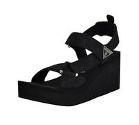 GUESS Sandales compensées Daysa pour femme, Logo noir 001, 5.5 UK