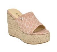 GUESS Sandales compensées Evba pour femme, Nude 110, 11