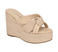 GUESS Sandales compensées Eveh pour femme, Beige 110, 38 EU
