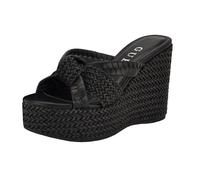GUESS Sandales compensées Eveh pour femme, Noir 001, 41 EU
