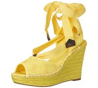 GUESS Sandales compensées Halona pour femme, jaune, 39 EU