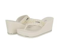 GUESS Femme Silus Sandale cale, White 140, 38.5 EU