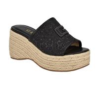 GUESS Sandales compensées Zakki pour femme, Noir 002, 37 EU