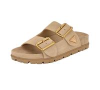 Guess Sandales Fasten pour femme, Daim naturel clair 110, 38.5 EU