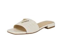 GUESS Sandales plates GezähmtFlat pour femme, Croco blanc 140, 40 EU