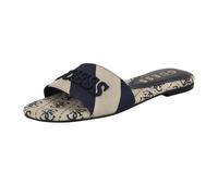 GUESS Sandales plates Harini pour femme, Bleu foncé/blanc rayé Multi 400, 38 EU