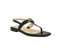 GUESS Sandales plates Reality pour femme, Cuir noir 001, 38 EU