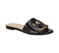 Guess Sandales plates Tashia pour femme, noir verni 002, pointure 5,5, Noir verni 002, 36 EU