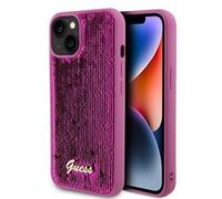 Guess Sequin Script Logo Case pour iPhone 13 Magenta