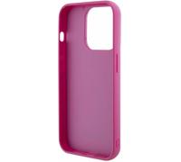 Guess Sequin Script Logo Case pour iPhone 15 Magenta Housse de protection pour téléphone portable