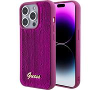 Guess Sequin Script Logo Case pour iPhone 15 Pro Max Magenta