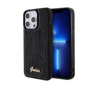 Étui Guess pour iPhone 15 Pro 6.1 noir étui rigide Sequin Script Metal