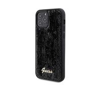 Guess Sequin Script Metal - Coque iPhone 12 / iPhone 12 Pro (noir)