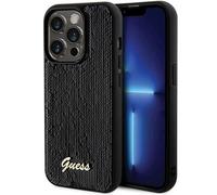 Guess Sequin Script Metal - Coque iPhone 13 Pro Max (noir)