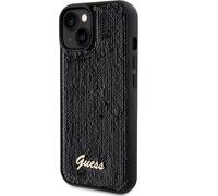 Guess Sequin Script Metal - Coque iPhone 14 (noir)