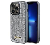 Guess Sequin Script Metal - Coque iPhone 14 Pro Max (argent)