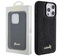 Guess Sequin Script Metal - Coque iPhone 15 Pro (noir)