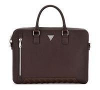 GUESS serviette pour ordinateur portable Torino Laptop Bag Dark Brown marron foncé