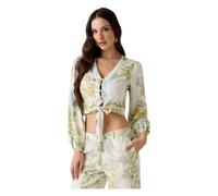 Guess - Shirley Linen Top - Femme - Blouses et Chemises - Beige - Taille: 42 FR