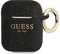Guess Silicone Glitter Case Est - Étui Airpods (noir)