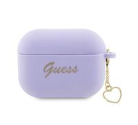 Guess Silicone Heart Charm - ?tui AirPods Pro 2 (fioletowy), ?tui pour ?couteurs + casque, Violet